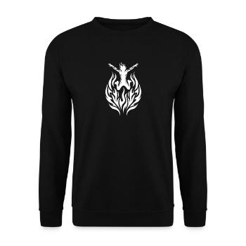 Man in flames jumping over the fire - Unisex Sweatshirt - black - Front - Alina (178cm) & Michal (187cm)