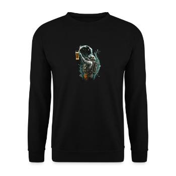 Cool Divers with Beer Illustration - Unisex Sweatshirt - black - Front - Alina (178cm) & Michal (187cm)