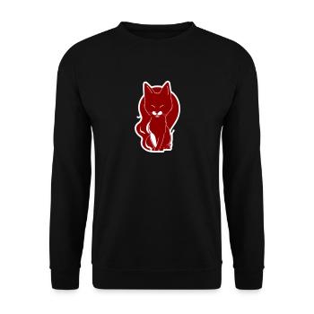 Just a Cat - Unisex Pullover - Schwarz - Vorne - Alina (178cm) & Michal (187cm)