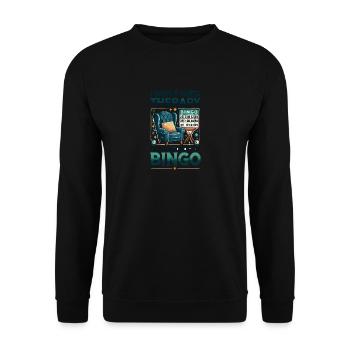 Ich brauche keine Therapie, ich muss nur Bingo spi - Unisex Pullover - Schwarz - Vorne - Alina (178cm) & Michal (187cm)