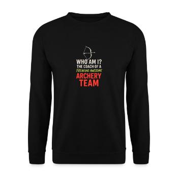 Wer bin ich? Der Trainer eines verdammt guten - Unisex Pullover - Schwarz - Vorne - Alina (178cm) & Michal (187cm)