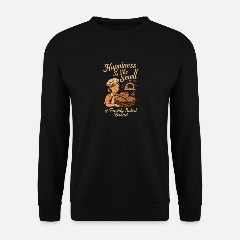 Glück ist der Geruch von frisch gebackenem Brot - Unisex Pullover - Schwarz