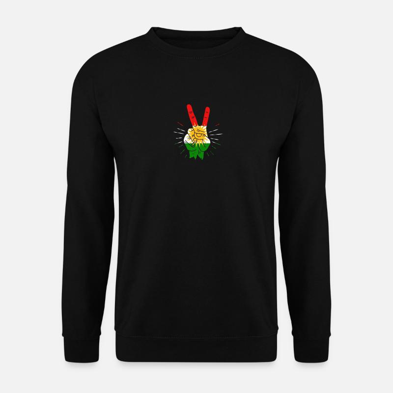 Peace for Kurdistan Vorne - Unisex Pullover - Schwarz
