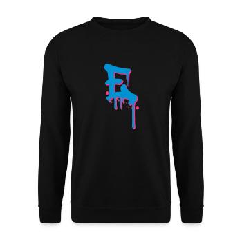 E Graffiti Tropfen Farbklex Blut Spray - Unisex Pullover - Schwarz - Vorne - Alina (178cm) & Michal (187cm)