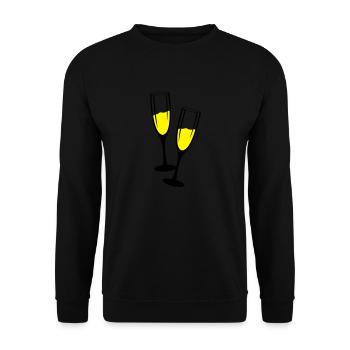 sekt glaeser anstossen - Unisex Pullover - Schwarz - Vorne - Alina (178cm) & Michal (187cm)