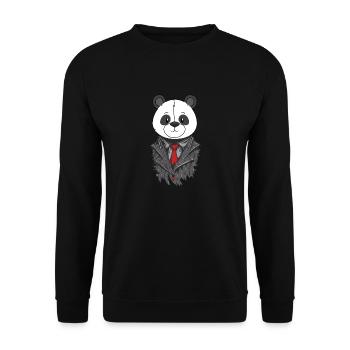 PANDA GANGSTER - Unisex Sweatshirt - black - Front - Alina (178cm) & Michal (187cm)