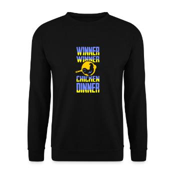 winer winer chicken dinner t-shirt - Unisex Sweatshirt - black - Front - Alina (178cm) & Michal (187cm)