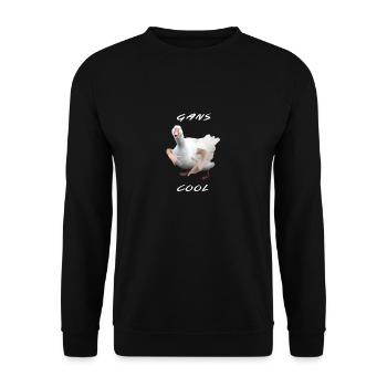 lustige Meme gans cool, ganz toll mit armen - Unisex Pullover - Schwarz - Vorne - Alina (178cm) & Michal (187cm)