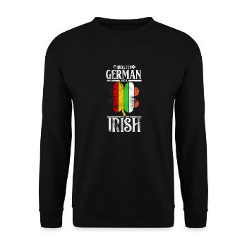 German Irish St Patrick's Day Gift Flag - Unisex Sweatshirt - black - Front - Alina (178cm) & Michal (187cm)