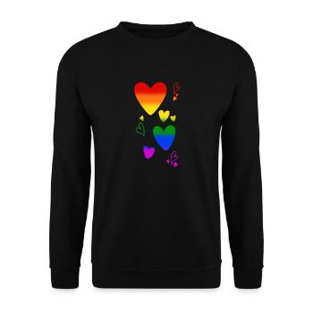 Love is Love LGBTQ Pride Amour Fierté Coeur - Sweat-shirt Unisexe - noir - Devant - Alina (178cm) & Michal (187cm)