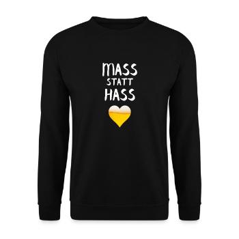 Mass statt Hass! - Unisex Pullover - Schwarz - Vorne - Alina (178cm) & Michal (187cm)