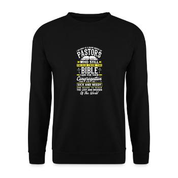Pastor Appreciation Clergy Preacher Christian - Unisex Sweatshirt - black - Front - Alina (178cm) & Michal (187cm)