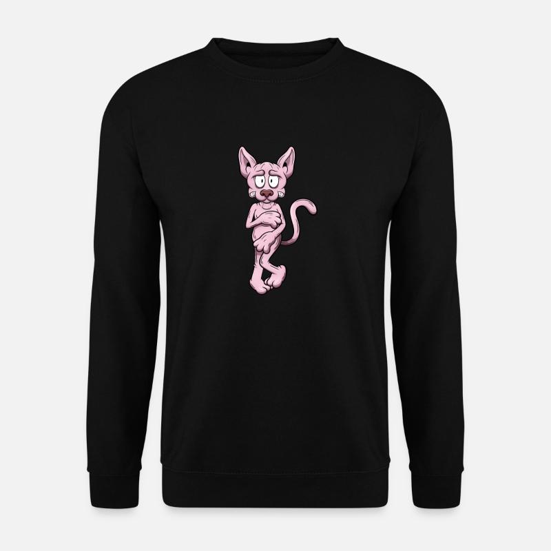 Nackte Sphynx Katze - Unisex Pullover - Schwarz