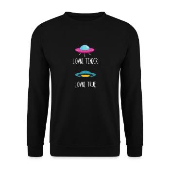 l'ovni tender l'ovni true - Sweat-shirt Unisexe - noir - Devant - Alina (178cm) & Michal (187cm)