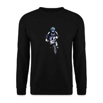 BMX Race Racing MTB Motocross - Unisex Pullover - Schwarz - Vorne - Alina (178cm) & Michal (187cm)