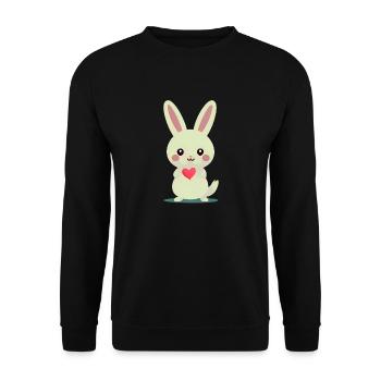 Herzhase - Unisex Pullover - Schwarz - Vorne - Alina (178cm) & Michal (187cm)