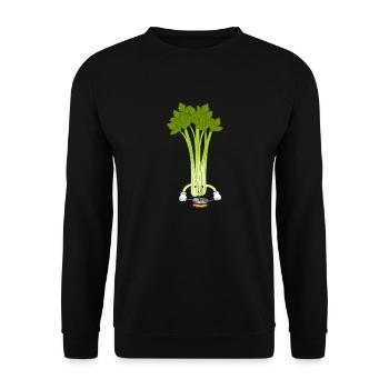 Celery Chef Cooking Cute Celery Vegetables - Unisex Sweatshirt - black - Front - Alina (178cm) & Michal (187cm)