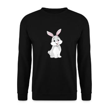 Cute smiling rabbit - Unisex Sweatshirt - black - Front - Alina (178cm) & Michal (187cm)