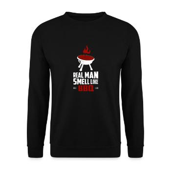 Real Man Smell Like BBQ Grilling Barbecue Smoker - Unisex Sweatshirt - black - Front - Alina (178cm) & Michal (187cm)