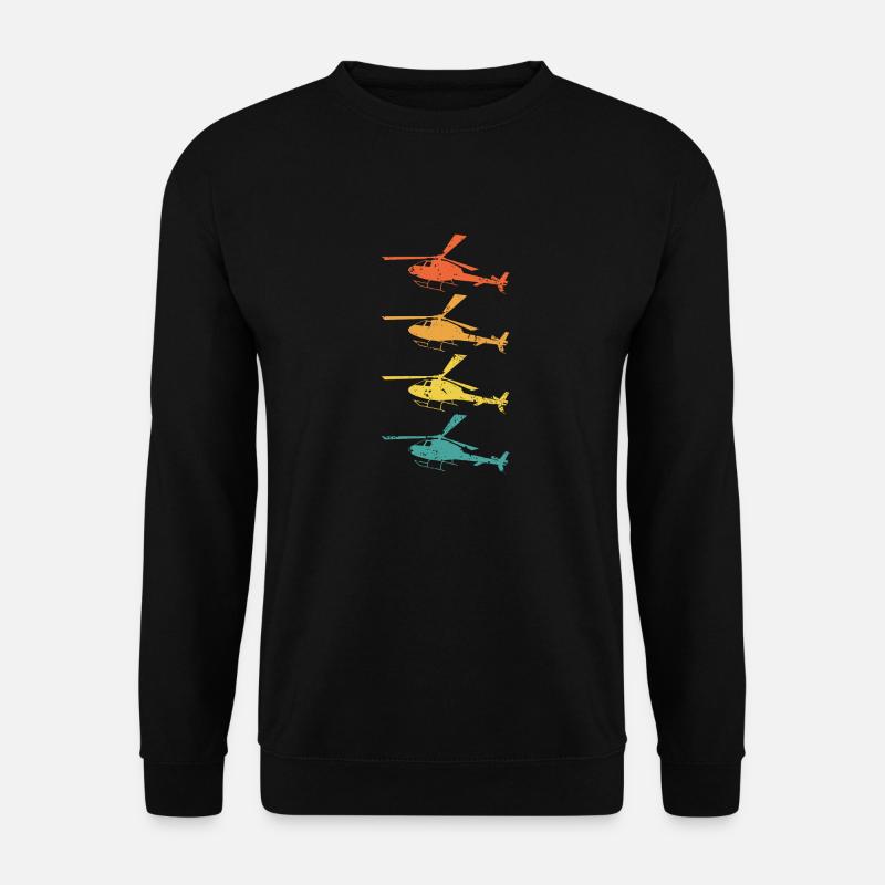 Hubschrauber Retro Geschenk - Unisex Pullover - Schwarz