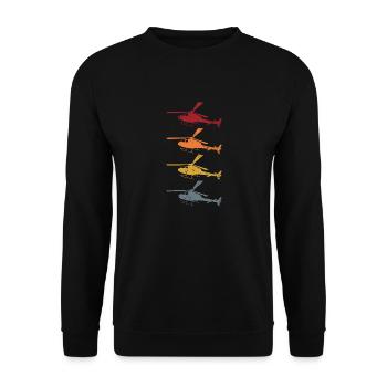 Helicopter Helicopter Gift - Unisex Sweatshirt - black - Front - Alina (178cm) & Michal (187cm)