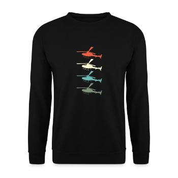 Hélicoptère Hélicoptère Rétro Cadeau - Sweat-shirt Unisexe - noir - Devant - Alina (178cm) & Michal (187cm)