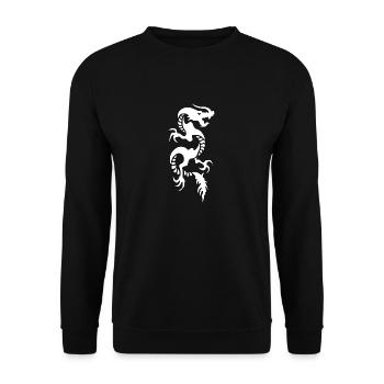 dragon8 blanc - Sweat-shirt Unisexe - noir - Devant - Alina (178cm) & Michal (187cm)