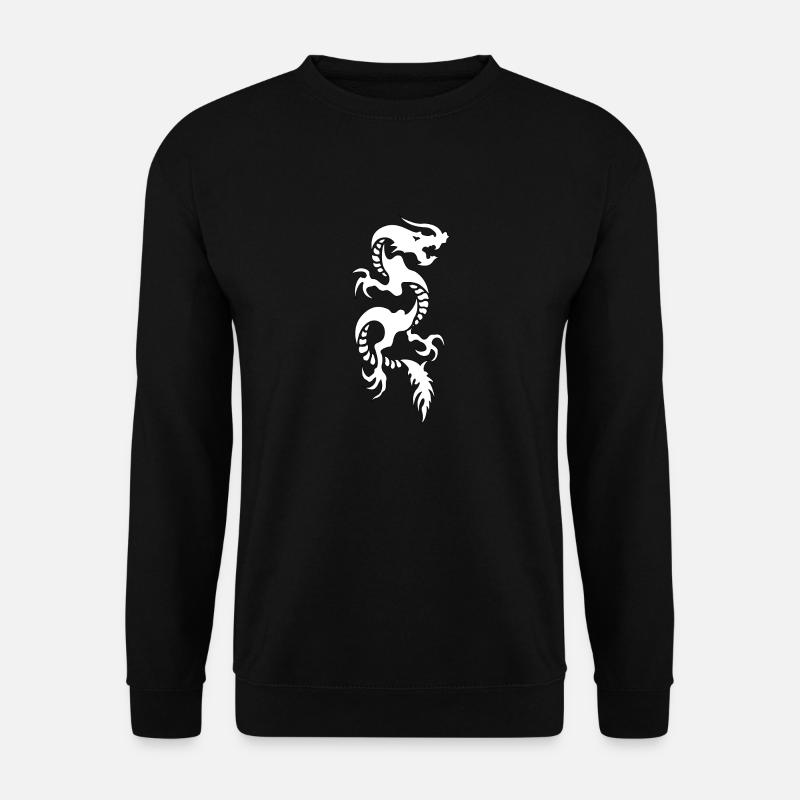 dragon8 weiß - Unisex Pullover - Schwarz
