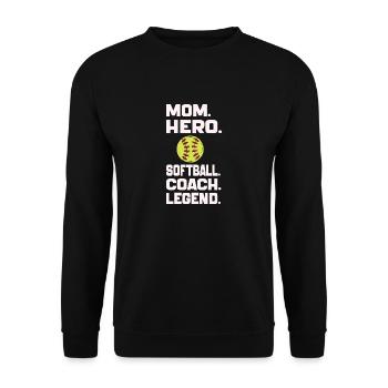 Mom Hero Softball Coach Legend Funny Softball Mom - Unisex Sweatshirt - black - Front - Alina (178cm) & Michal (187cm)