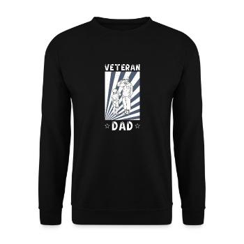 Veteran Dad Papa Vater Vatertag Militär Soldaten - Unisex Pullover - Schwarz - Vorne - Alina (178cm) & Michal (187cm)