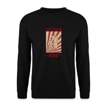 Veteran Dad Papa Vater Vatertag Militär Soldaten - Unisex Pullover - Schwarz - Vorne - Alina (178cm) & Michal (187cm)