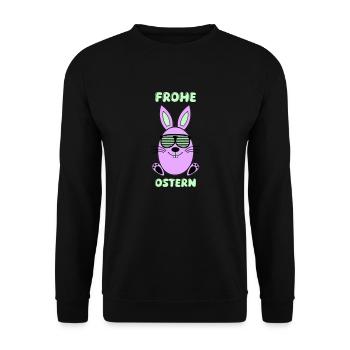 Joyeux lapin de Pâques - Sweat-shirt Unisexe - noir - Devant - Alina (178cm) & Michal (187cm)