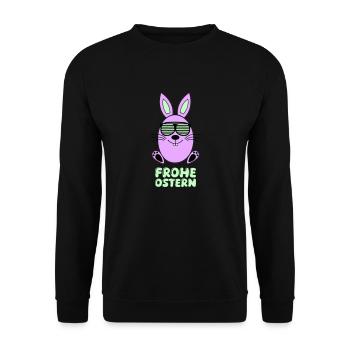 Joyeux lapin de Pâques 1 - Sweat-shirt Unisexe - noir - Devant - Alina (178cm) & Michal (187cm)