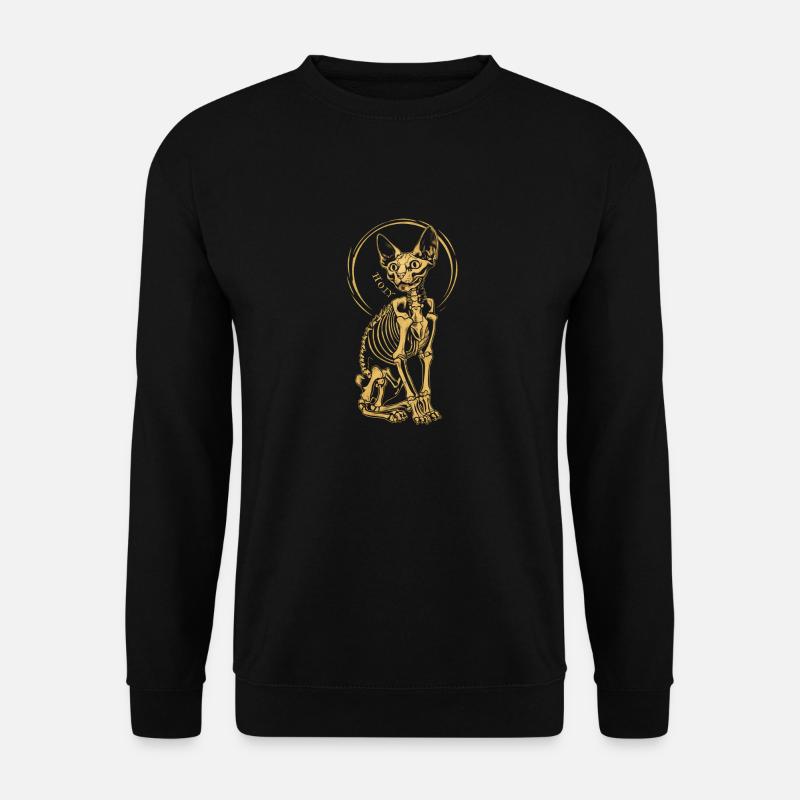 Katze Sphinx Skelett Tattoo - Unisex Pullover - Schwarz