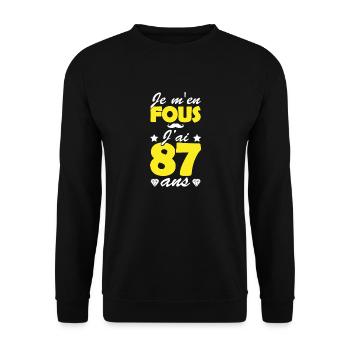 j ai 87 ans / t-shirt 87 ans / anniversaire 87 ans - Sweat-shirt Unisexe - noir - Devant - Alina (178cm) & Michal (187cm)