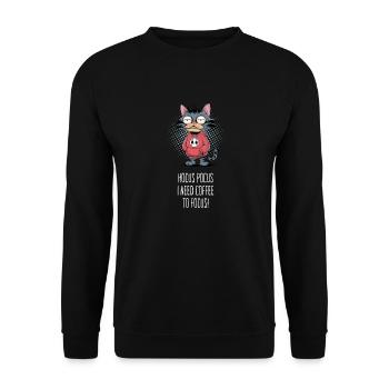 Hocus Pocus i need coffee to focus - Unisex Pullover - Schwarz - Vorne - Alina (178cm) & Michal (187cm)