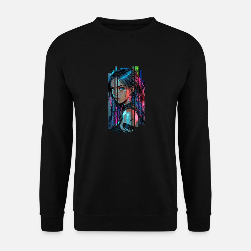 Cyber woman Urban city neon - Unisex Sweatshirt - black