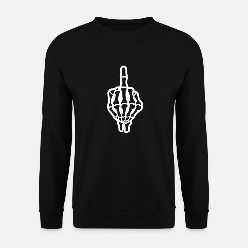Skeleton Middle Finger Hand - Unisex Sweatshirt - black