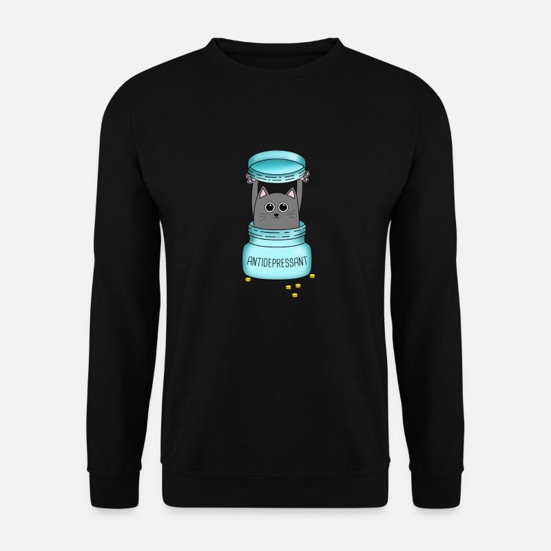 Antidepressant Katze Geschenkidee Geburtstag - Unisex Pullover - Schwarz