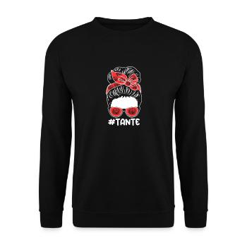 Akkordeonspieler Tante Akkordeon - Unisex Pullover - Schwarz - Vorne - Alina (178cm) & Michal (187cm)
