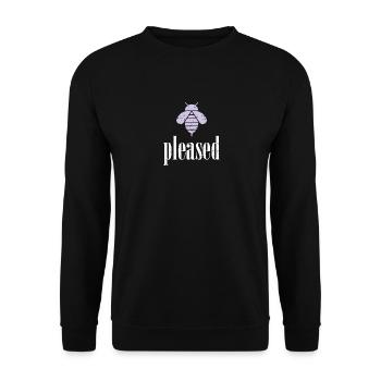 Lila Pastell Bee Pleased Biene Be Pleased - Unisex Pullover - Schwarz - Vorne - Alina (178cm) & Michal (187cm)