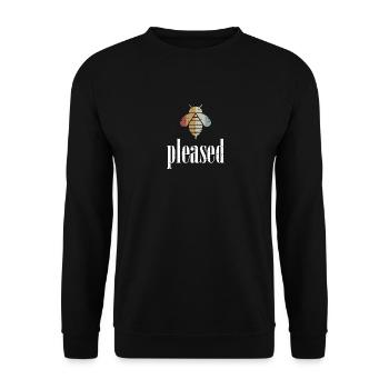 Retro Bee Pleased Biene Be Pleased - Unisex Sweatshirt - black - Front - Alina (178cm) & Michal (187cm)