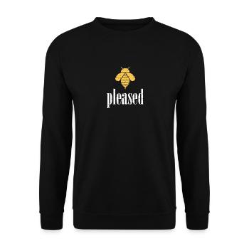 Gelb Bee Pleased Biene Be Pleased - Unisex Pullover - Schwarz - Vorne - Alina (178cm) & Michal (187cm)