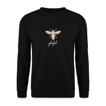 Beige Bee Gleeful Biene Be Gleeful - Unisex Sweatshirt - black - Front - Alina (178cm) & Michal (187cm)