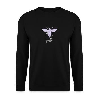 Lila Pastell Bee Gentle Biene Be Gentle - Unisex Pullover - Schwarz - Vorne - Alina (178cm) & Michal (187cm)