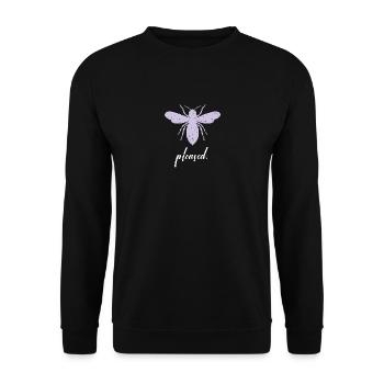 Lila Pastell Bee Pleased Biene Be Pleased - Unisex Pullover - Schwarz - Vorne - Alina (178cm) & Michal (187cm)