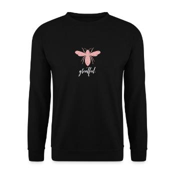 Rosa Bee Greatful Biene Sois Greatful - Sweat-shirt Unisexe - noir - Devant - Alina (178cm) & Michal (187cm)