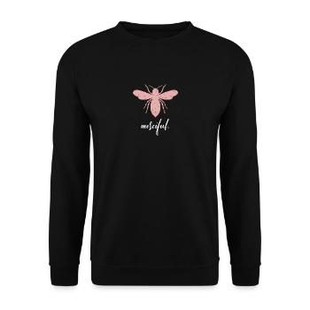 Rosa Bee Merciful Biene Be Merciful - Unisex Pullover - Schwarz - Vorne - Alina (178cm) & Michal (187cm)