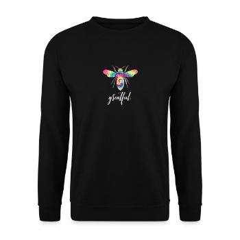 Tie Dye Bee Greatful Biene Be Greatful - Sweat-shirt Unisexe - noir - Devant - Alina (178cm) & Michal (187cm)