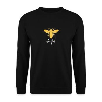 Gelb Bee Cheerful Biene Be Cheerful - Unisex Pullover - Schwarz - Vorne - Alina (178cm) & Michal (187cm)